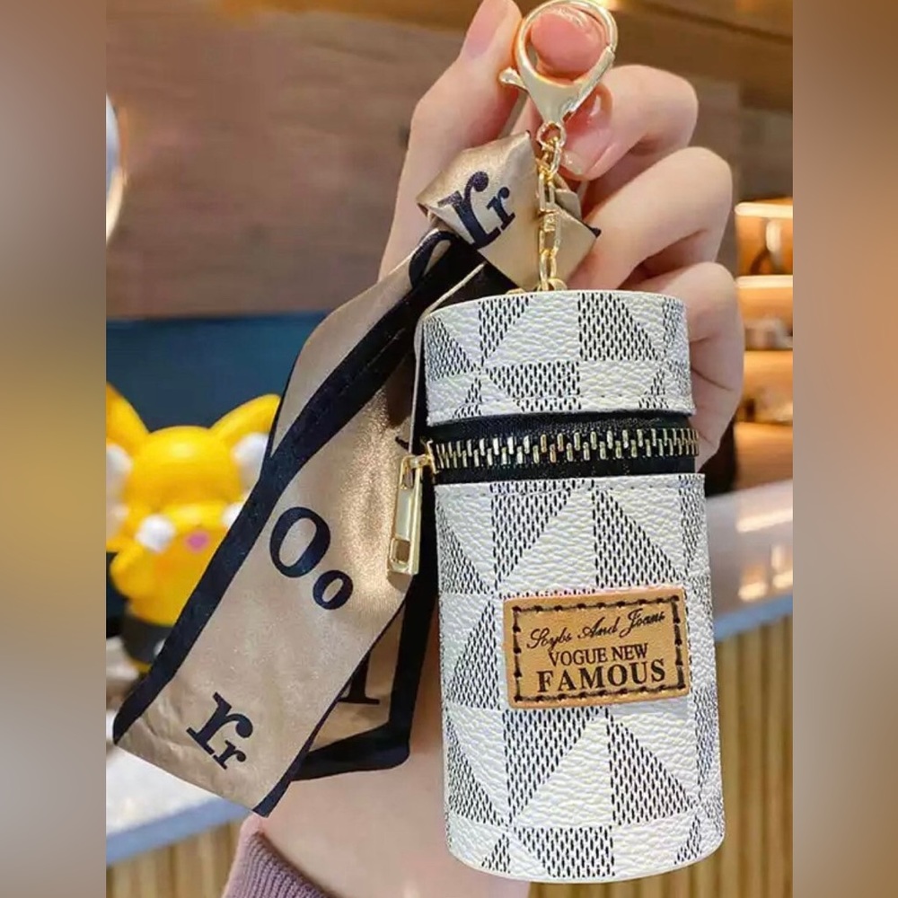 Luxury Leather Lipstick Bag / Key Chain / Bag Pendant
